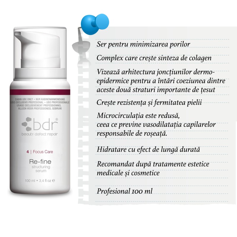 Re-fine - ser pentru minimizarea porilor recomandat profesional in tratamente combinate 100ml